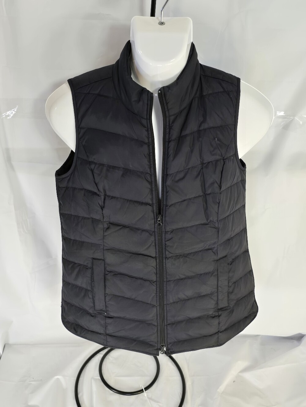J. Jill Women’s Black Down Puffer Vest Full Zip Quilted Lightweight - Size Small - Picture 1 of 4